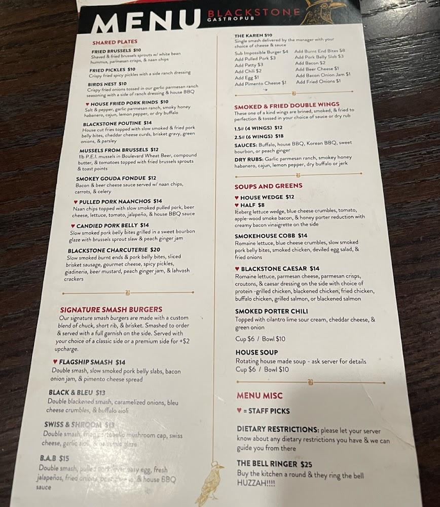 Blackstone Gastropub Menu image 2